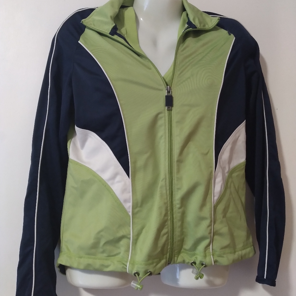 Pre Owned Kim Roger's Athletic Casual T shirt and Jacket Set Blue/Green Size M